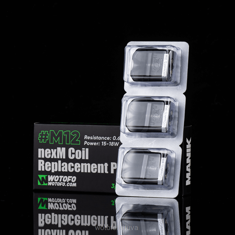 m12 nexmesh ritė įmontuota 3vnt WOTOFO price - Wotofo MANIK mini pakaitinė dėžutė AS76T88