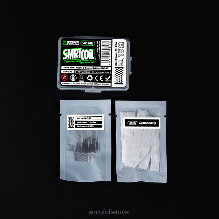 nexmesh chill WOTOFO Lietuva - Wotofo SMRT rpm2 tinklinės medvilnės rinkinys AS76T351